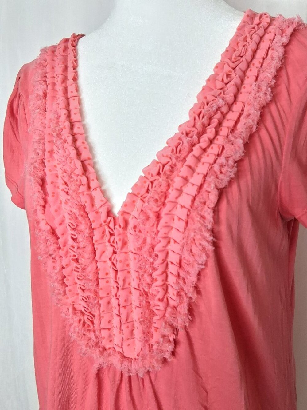 Anthropologie Ric Rac Layered Fabric Ruffled Bodice Top - Picture 2 of 11